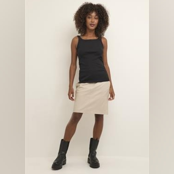 Nwt KAFFE KACARNA BLACK RIBBED TANK TOP - Picture 4 of 5